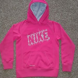 Young girl's Pink Nike Therma-fit Sweater Hoodie